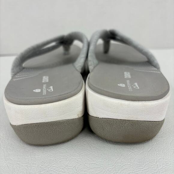 Clarks Cloudsteppers Arla Gilson Thong Sandals Cushion Soft Gray Women's Size 10 - Picture 9 of 10